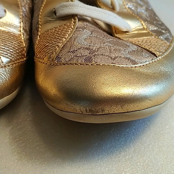 Gold and Brown Women's Sneakers Coach Size 8.5M - Picture 7 of 12